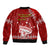 Personalised Tonga King Tupou I Day Sleeve Zip Bomber Jacket Tongan Ngatu Pattern With Crown LT14 - Polynesian Pride