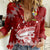 Personalised Tonga King Tupou I Day Women Casual Shirt Tongan Ngatu Pattern With Crown LT14 Female Red - Polynesian Pride