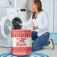 Red Mele Kalikimaka Hawaii Laundry Basket Funny Ho Ho Ho Santa Shaka - Polynesian Pride