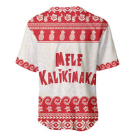 Red Mele Kalikimaka Hawaii Baseball Jersey Funny Ho Ho Ho Santa Shaka - Polynesian Pride