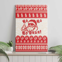 Red Mele Kalikimaka Hawaii Canvas Wall Art Funny Ho Ho Ho Santa Shaka - Polynesian Pride