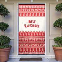 Red Mele Kalikimaka Hawaii Door Cover Funny Ho Ho Ho Santa Shaka - Polynesian Pride