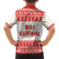 Red Mele Kalikimaka Hawaii Family Matching Off Shoulder Maxi Dress and Hawaiian Shirt Funny Ho Ho Ho Santa Shaka - Polynesian Pride
