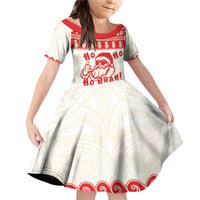 Red Mele Kalikimaka Hawaii Family Matching Off Shoulder Short Dress and Hawaiian Shirt Funny Ho Ho Ho Santa Shaka - Polynesian Pride