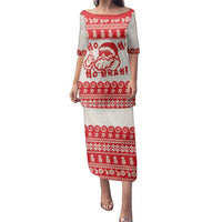 Red Mele Kalikimaka Hawaii Family Matching Puletasi and Hawaiian Shirt Funny Ho Ho Ho Santa Shaka - Polynesian Pride