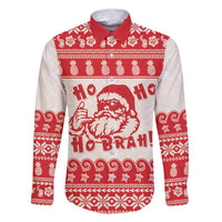 Red Mele Kalikimaka Hawaii Family Matching Short Sleeve Bodycon Dress and Hawaiian Shirt Funny Ho Ho Ho Santa Shaka - Polynesian Pride