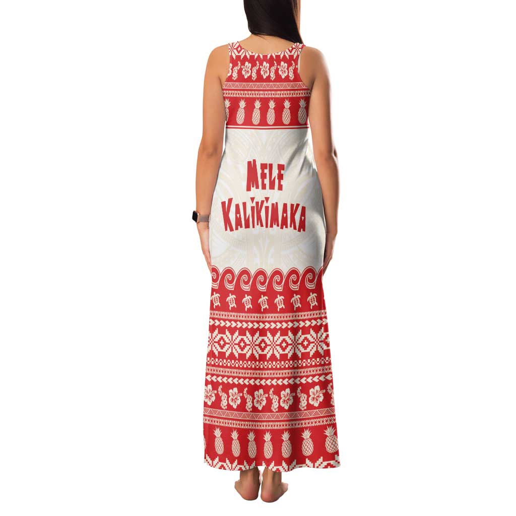 Red Mele Kalikimaka Hawaii Family Matching Tank Maxi Dress and Hawaiian Shirt Funny Ho Ho Ho Santa Shaka - Polynesian Pride
