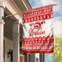 Red Mele Kalikimaka Hawaii Garden Flag Funny Ho Ho Ho Santa Shaka - Polynesian Pride