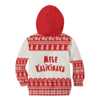 Red Mele Kalikimaka Hawaii Kid Hoodie Funny Ho Ho Ho Santa Shaka - Polynesian Pride