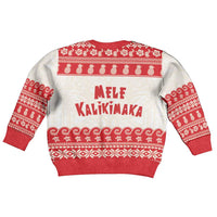 Red Mele Kalikimaka Hawaii Kid Ugly Christmas Sweater Funny Ho Ho Ho Santa Shaka - Polynesian Pride