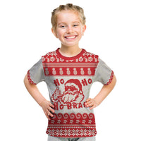 Red Mele Kalikimaka Hawaii Kid T Shirt Funny Ho Ho Ho Santa Shaka - Polynesian Pride