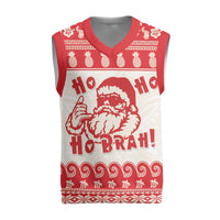 Red Mele Kalikimaka Hawaii Christmas Knitted V-Neck Vest Funny Ho Ho Ho Santa Shaka - Polynesian Pride