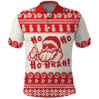 Red Mele Kalikimaka Hawaii Polo Shirt Funny Ho Ho Ho Santa Shaka - Polynesian Pride