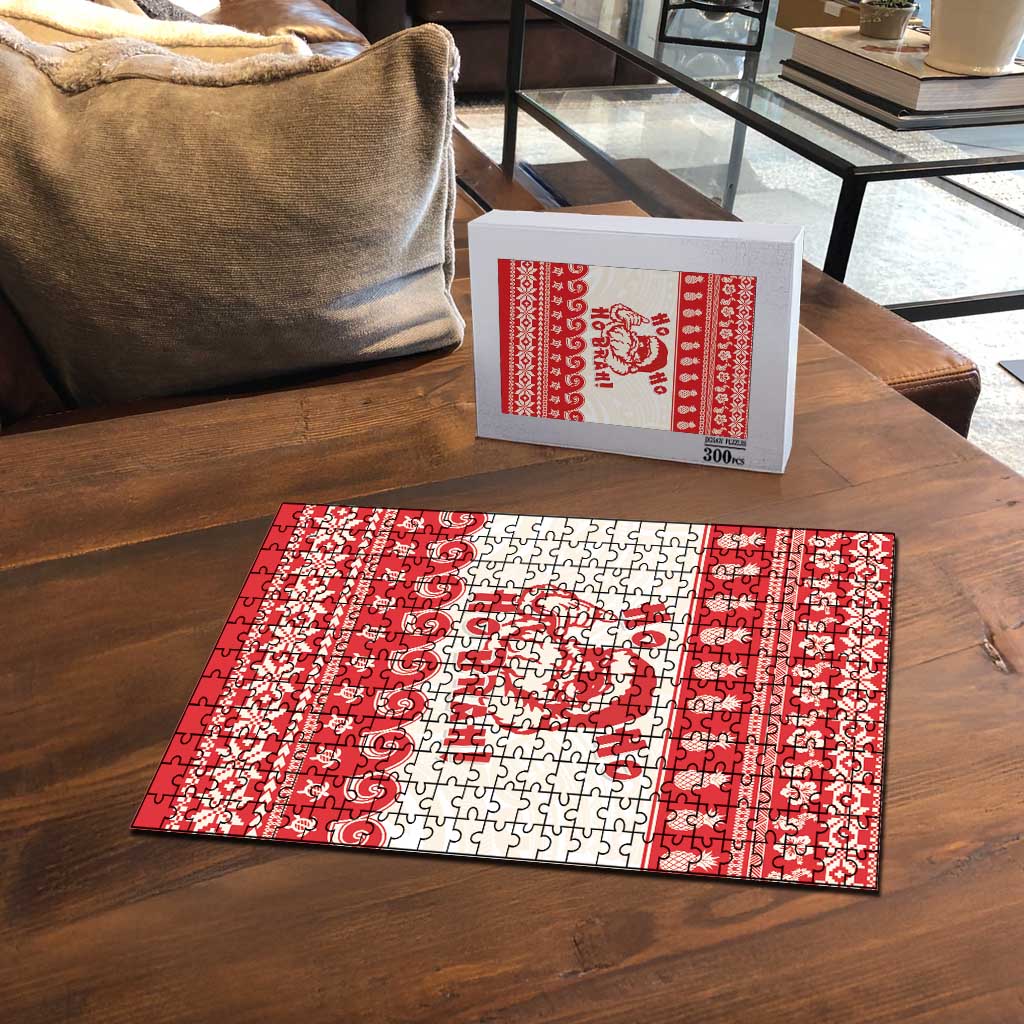 Red Mele Kalikimaka Hawaii Puzzle Funny Ho Ho Ho Santa Shaka - Polynesian Pride