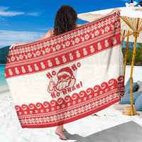 Red Mele Kalikimaka Hawaii Sarong Funny Ho Ho Ho Santa Shaka - Polynesian Pride