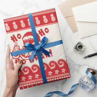 Red Mele Kalikimaka Hawaii Wrapping Paper Funny Ho Ho Ho Santa Shaka - Polynesian Pride
