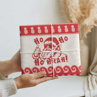 Red Mele Kalikimaka Hawaii Wrapping Paper Funny Ho Ho Ho Santa Shaka - Polynesian Pride