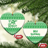 Green Mele Kalikimaka Hawaii Ceramic Ornament Funny Ho Ho Ho Santa Shaka - Polynesian Pride