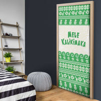 Green Mele Kalikimaka Hawaii Door Cover Funny Ho Ho Ho Santa Shaka - Polynesian Pride