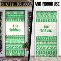 Green Mele Kalikimaka Hawaii Door Cover Funny Ho Ho Ho Santa Shaka - Polynesian Pride
