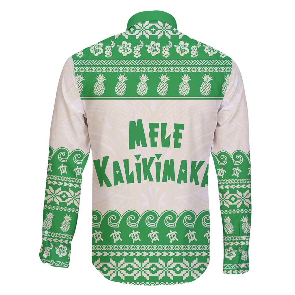 Green Mele Kalikimaka Hawaii Family Matching Mermaid Dress and Hawaiian Shirt Funny Ho Ho Ho Santa Shaka - Polynesian Pride