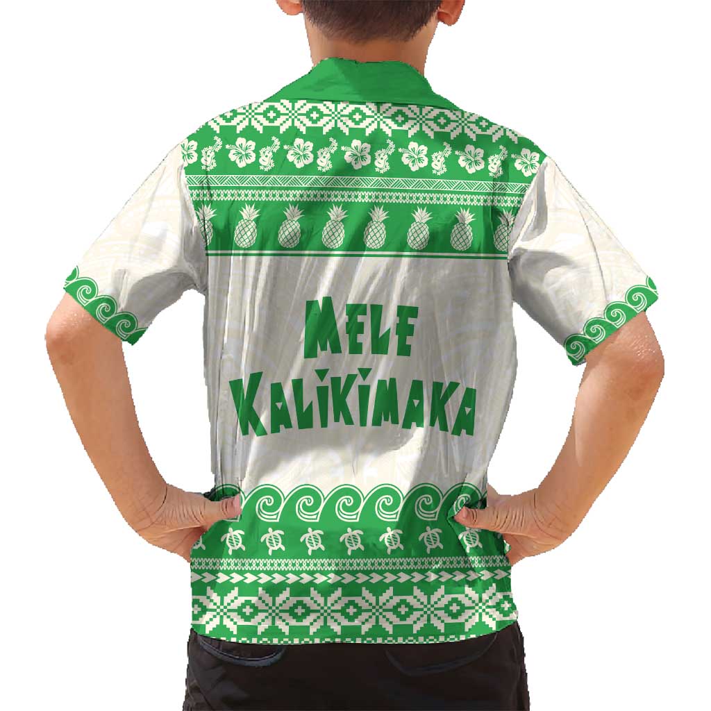 Green Mele Kalikimaka Hawaii Family Matching Off Shoulder Short Dress and Hawaiian Shirt Funny Ho Ho Ho Santa Shaka - Polynesian Pride