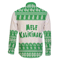Green Mele Kalikimaka Hawaii Family Matching Short Sleeve Bodycon Dress and Hawaiian Shirt Funny Ho Ho Ho Santa Shaka - Polynesian Pride