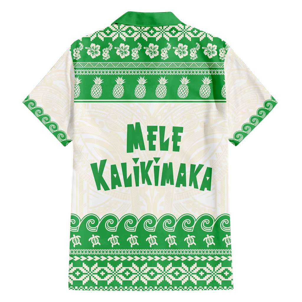 Green Mele Kalikimaka Hawaii Family Matching Tank Maxi Dress and Hawaiian Shirt Funny Ho Ho Ho Santa Shaka - Polynesian Pride