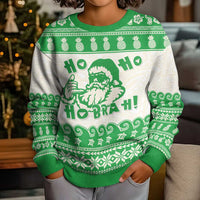 Green Mele Kalikimaka Hawaii Kid Ugly Christmas Sweater Funny Ho Ho Ho Santa Shaka - Polynesian Pride