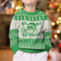 Green Mele Kalikimaka Hawaii Kid Ugly Christmas Sweater Funny Ho Ho Ho Santa Shaka - Polynesian Pride