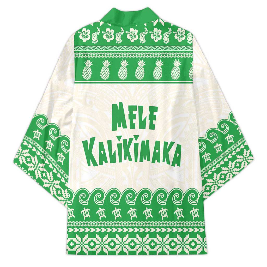 Green Mele Kalikimaka Hawaii Kimono Funny Ho Ho Ho Santa Shaka - Polynesian Pride