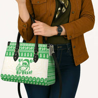 Green Mele Kalikimaka Hawaii Leather Bag Funny Ho Ho Ho Santa Shaka - Polynesian Pride