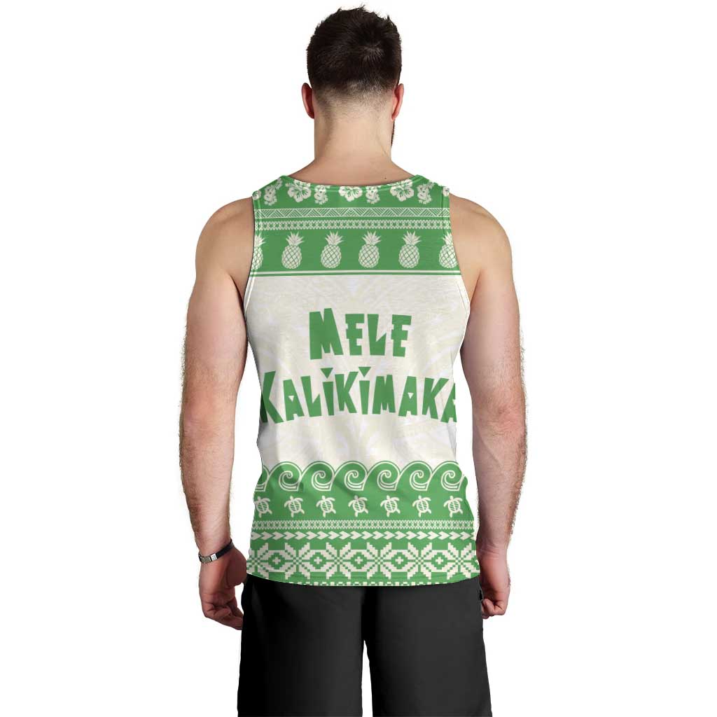 Green Mele Kalikimaka Hawaii Men Tank Top Funny Ho Ho Ho Santa Shaka - Polynesian Pride