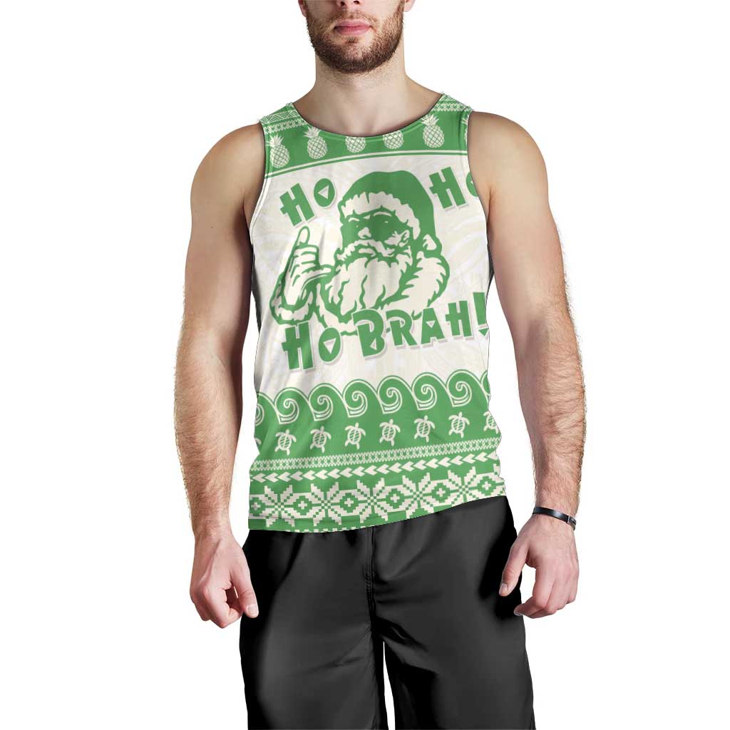Green Mele Kalikimaka Hawaii Men Tank Top Funny Ho Ho Ho Santa Shaka - Polynesian Pride