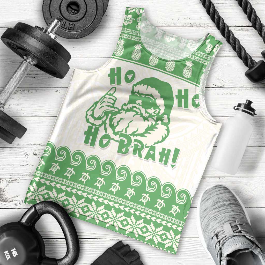 Green Mele Kalikimaka Hawaii Men Tank Top Funny Ho Ho Ho Santa Shaka - Polynesian Pride