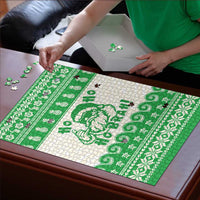 Green Mele Kalikimaka Hawaii Puzzle Funny Ho Ho Ho Santa Shaka - Polynesian Pride