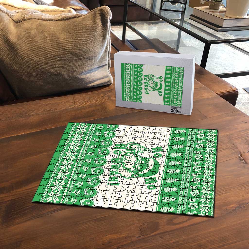 Green Mele Kalikimaka Hawaii Puzzle Funny Ho Ho Ho Santa Shaka - Polynesian Pride