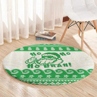 Green Mele Kalikimaka Hawaii Round Carpet Funny Ho Ho Ho Santa Shaka LT14 - Polynesian Pride