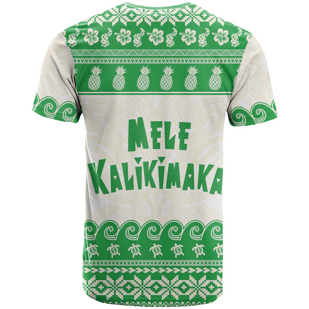 Green Mele Kalikimaka Hawaii T Shirt Funny Ho Ho Ho Santa Shaka - Polynesian Pride