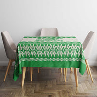 Green Mele Kalikimaka Hawaii Tablecloth Funny Ho Ho Ho Santa Shaka - Polynesian Pride