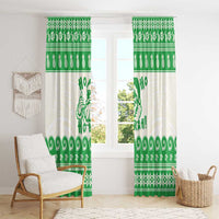 Green Mele Kalikimaka Hawaii Window Curtain Funny Ho Ho Ho Santa Shaka - Polynesian Pride
