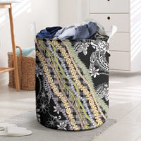 Black Palaka Hawaii Leis Laundry Basket Hawaiian-plaid Elegant Tropical Vibes - Polynesian Pride