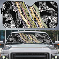 Black Palaka Hawaii Leis Auto Sun Shade Hawaiian-plaid Elegant Tropical Vibes - Polynesian Pride