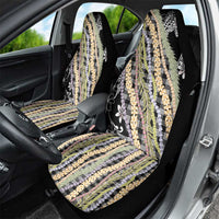 Black Palaka Hawaii Leis Car Seat Cover Hawaiian-plaid Elegant Tropical Vibes - Polynesian Pride