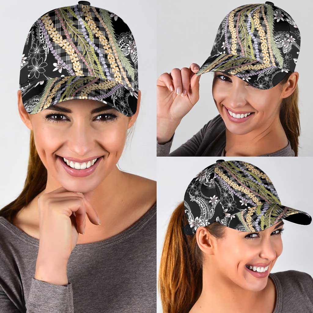 Black Palaka Hawaii Leis Classic Cap Hawaiian-plaid Elegant Tropical Vibes - Polynesian Pride