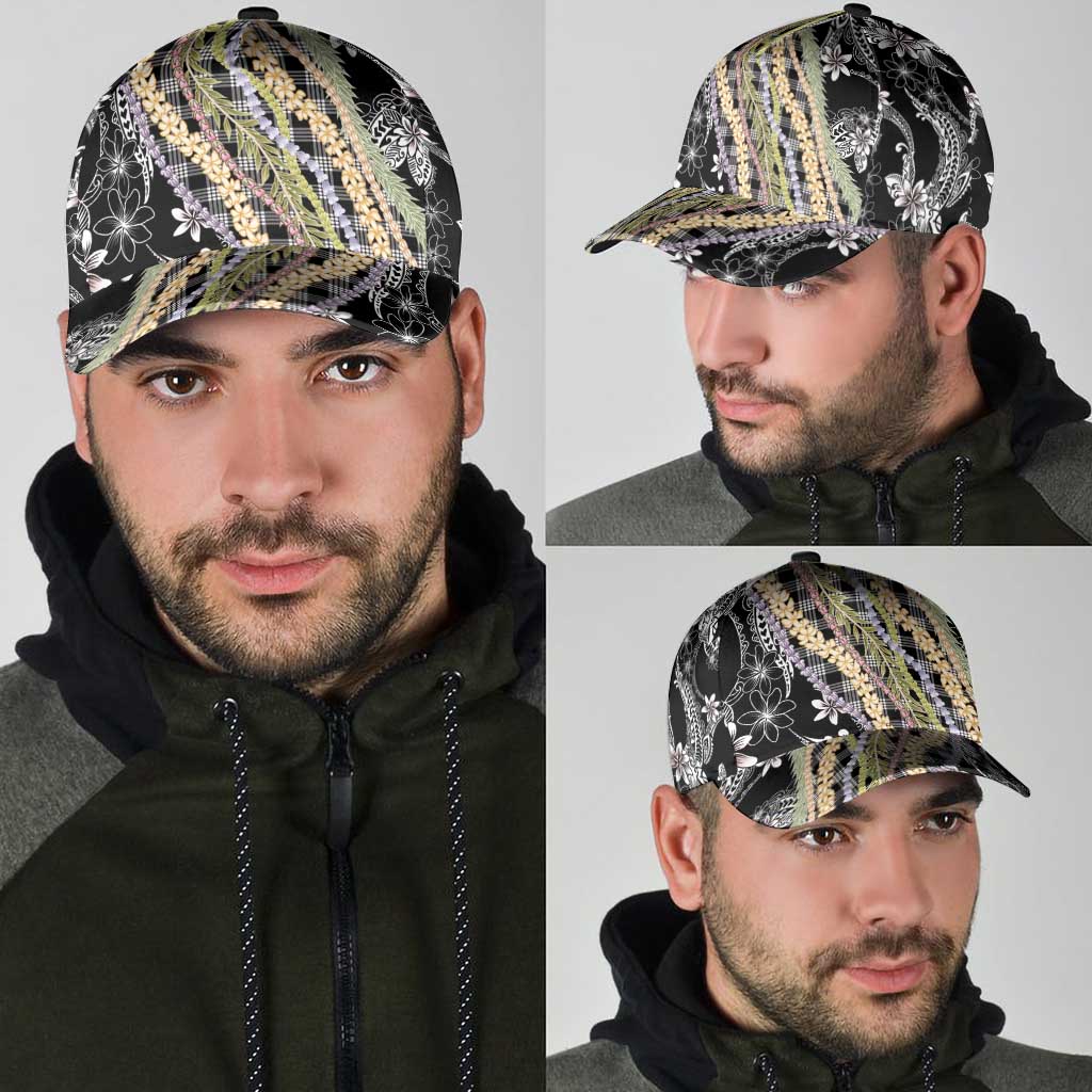 Black Palaka Hawaii Leis Classic Cap Hawaiian-plaid Elegant Tropical Vibes - Polynesian Pride