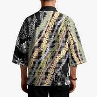 Black Palaka Hawaii Leis Kimono Hawaiian-plaid Elegant Tropical Vibes - Polynesian Pride
