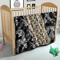 Black Palaka Hawaii Leis Quilt Hawaiian-plaid Elegant Tropical Vibes - Polynesian Pride