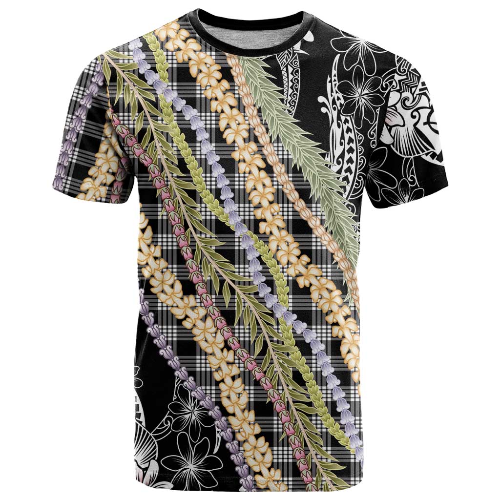 Black Palaka Hawaii Leis T Shirt Hawaiian-plaid Elegant Tropical Vibes - Polynesian Pride