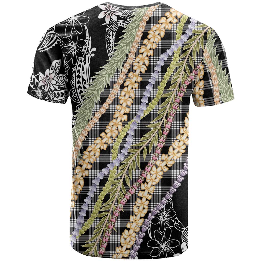Black Palaka Hawaii Leis T Shirt Hawaiian-plaid Elegant Tropical Vibes - Polynesian Pride